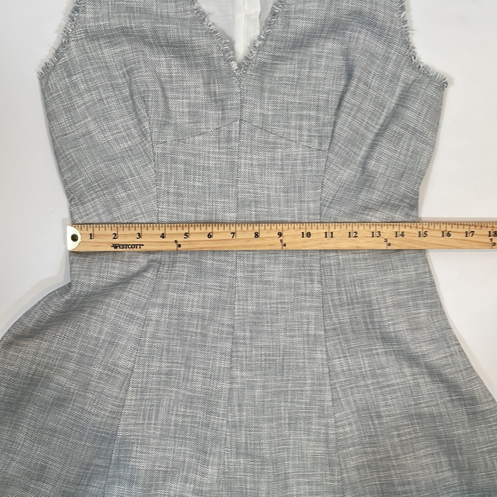 Rebecca Taylor Dress 8 Tweed Fabric Frayed Accent A-line EUC - Picture 6 of 10